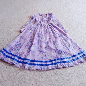 Vivid elegant purple and blue floral priaire dress